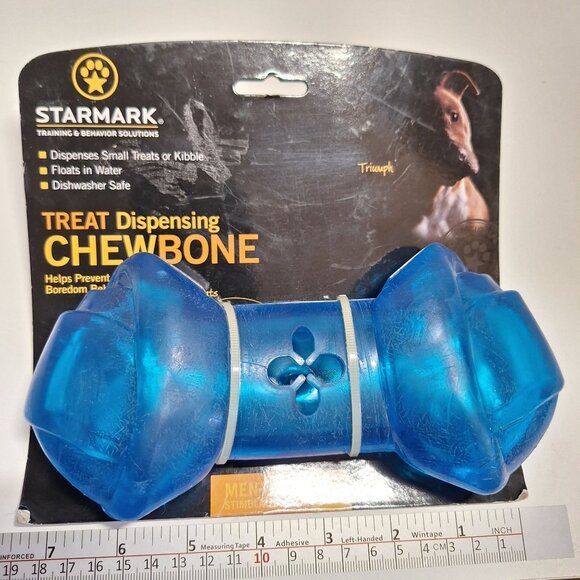2 Starmark Treat Dispensing Chewbone For Dogs Lot Interactive Mental Stimulation - Picture 6 of 8
